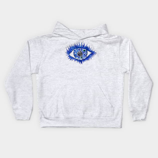 Third eye. Petrykivka art. Eye amulet. UA folklore Kids Hoodie by Motanka